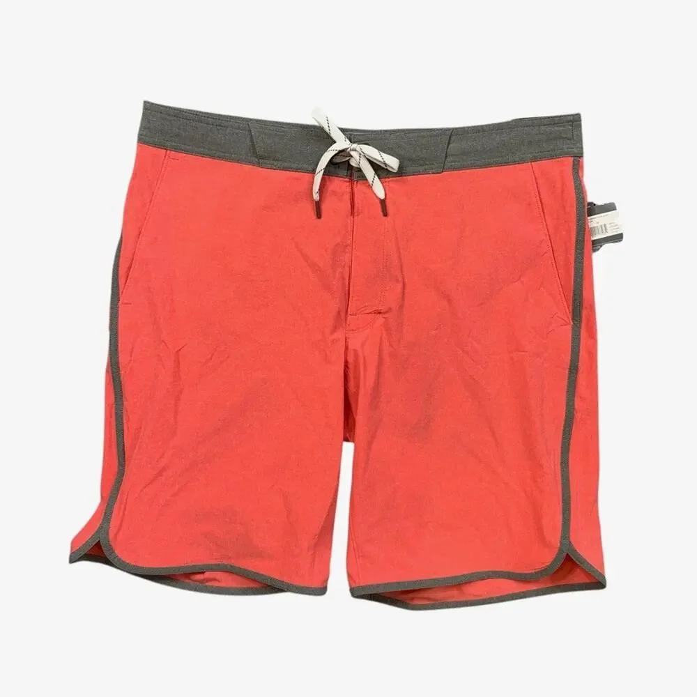 Eddie Bauer Board Shorts Mens 36 Orangeade Graphite Amphib Outdoor Swim Surf